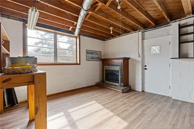 a tree in the middle of a yard