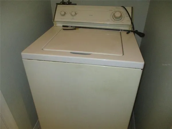 a close up view of washer and dryer