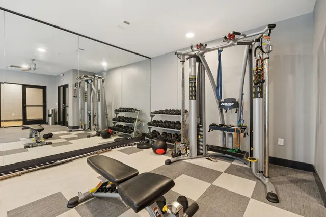 a view of a hallway with natural light