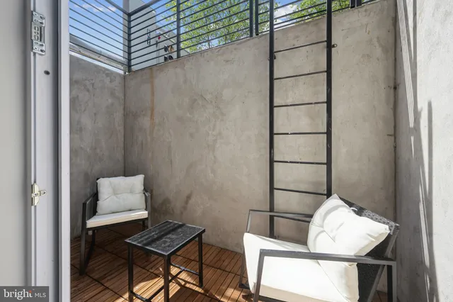 a room with a table and a chair