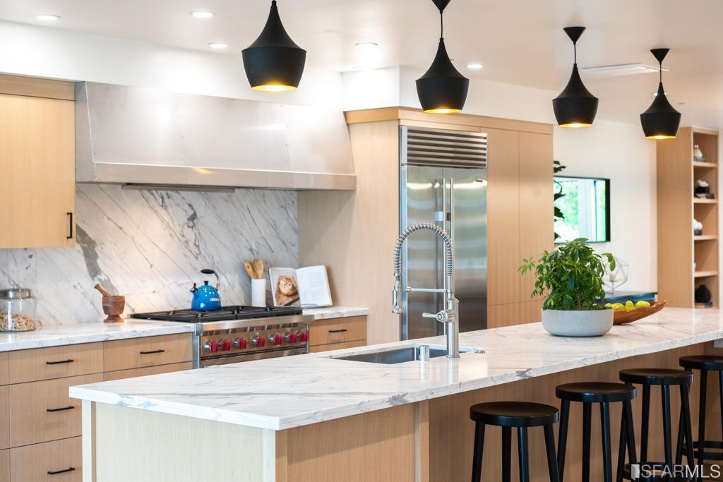 The gourmet kitchen will appease your inner Iron Chef, while making for fun social gatherings.
