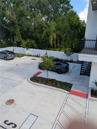 a backyard of a house with seating space