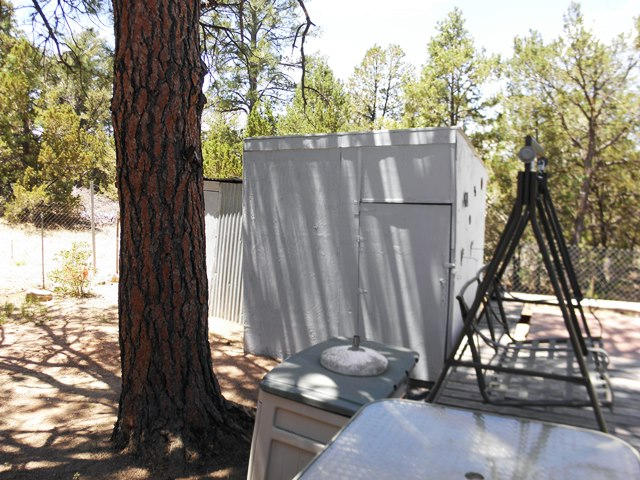 3322 Rim Lakes Drive Overgaard, AZ 85933 - Photo 8 of 36 a view of a backyard with floor to ceiling window and wooden fence