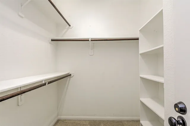 a view of small space with racks on the wall