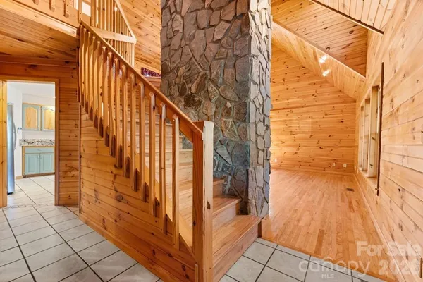 a view of wooden door