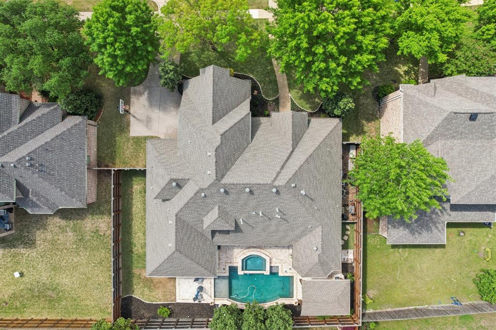 219 High Point Drive Murphy, TX 75094 - Photo 22 of 30 Top-down aerial view showing the full layout of the home and backyard.