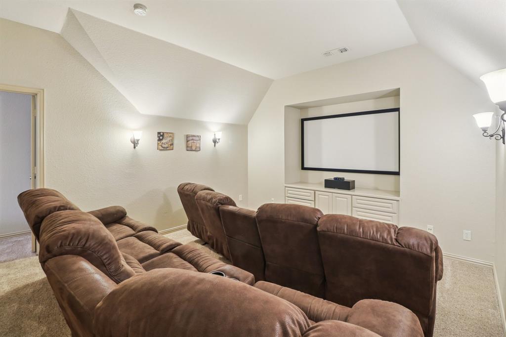 219 High Point Drive Murphy, TX 75094 - Photo 10 of 30 Private media room set up for movie nights and entertainment.