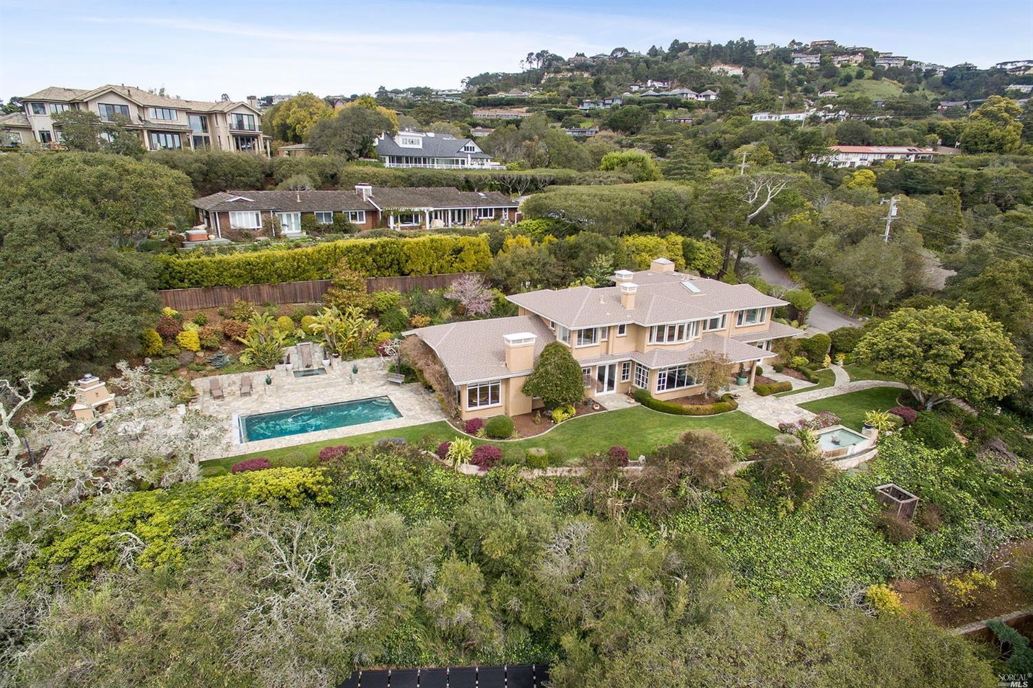 12 Spring Lane Tiburon, CA 94920 - Photo 1 of 1 an aerial view of a house with a garden