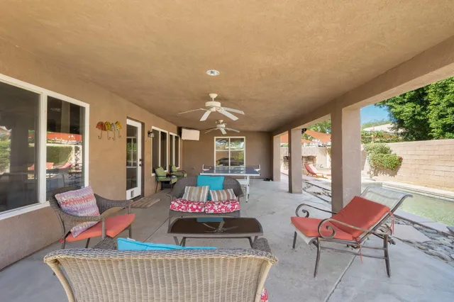 a outdoor space with furniture