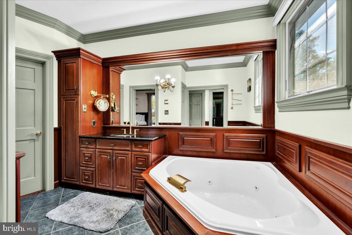 341 Station Avenue Haddonfield, NJ 08033 - Photo 38 of 71 a spacious bathroom with a tub sink and mirror