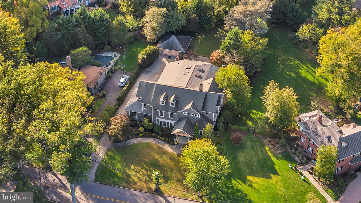 341 Station Avenue Haddonfield, NJ 08033 - Photo 65 of 71 an aerial view of a house with a yard swimming pool and outdoor seating
