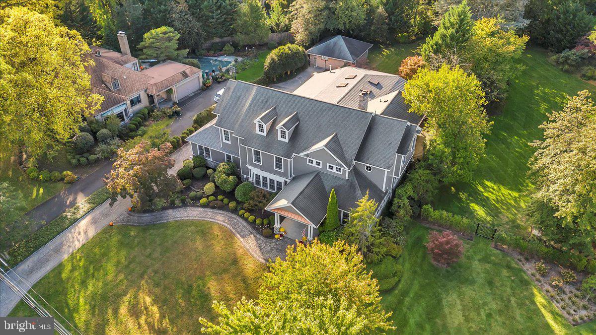 341 Station Avenue Haddonfield, NJ 08033 - Photo 69 of 71 an aerial view of a house with swimming pool and outdoor space