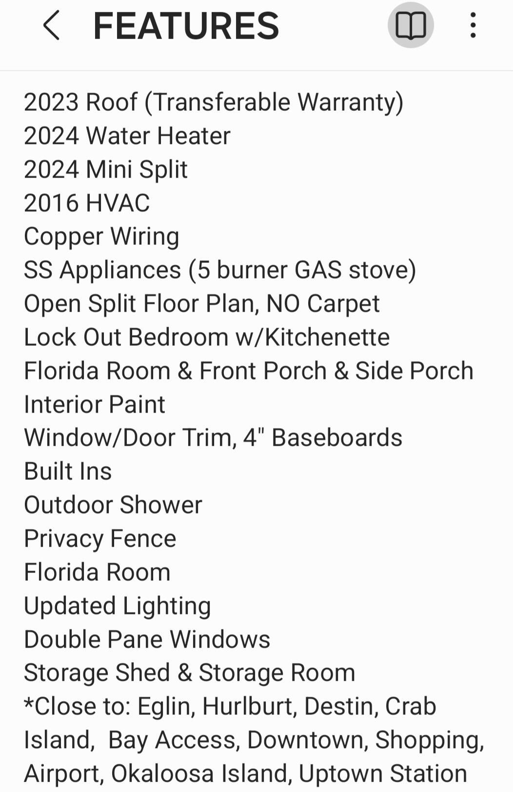 18 Choctawhatchee Road Southeast Fort Walton Beach, FL 32548 - Photo 2 of 46 Feature Sheet
