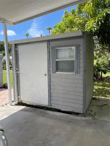 an outdoor view of garage