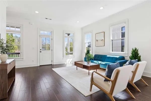 an aerial view of multiple house