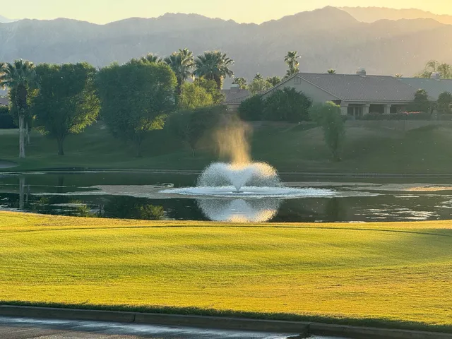 a view of a water with an outdoor space