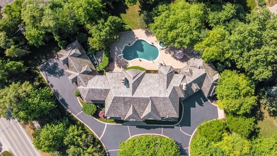 2 Bristol Road Northfield, IL 60093 - Photo 52 of 52 an aerial view of residential house with outdoor space and swimming pool