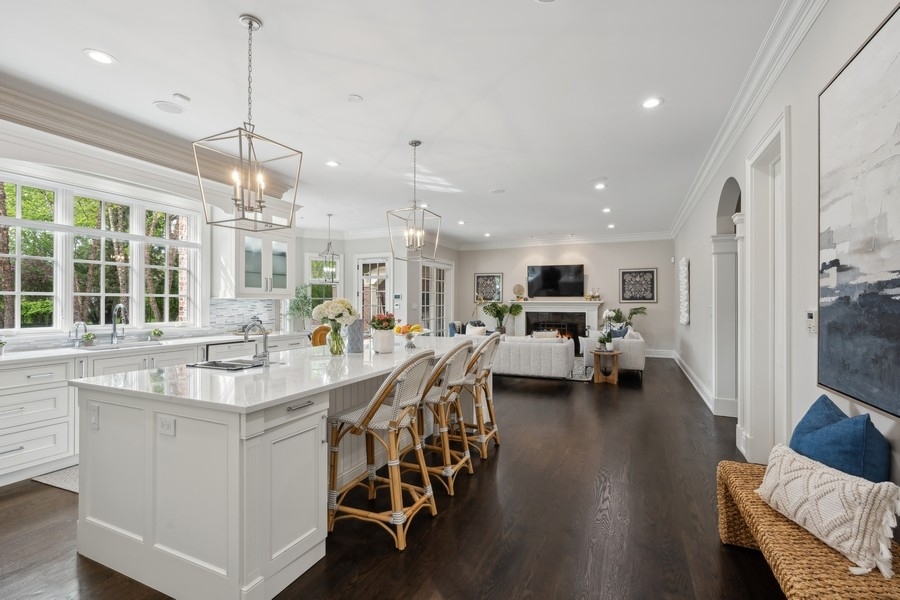 2 Bristol Road Northfield, IL 60093 - Photo 7 of 52 a kitchen with counter top space and living room