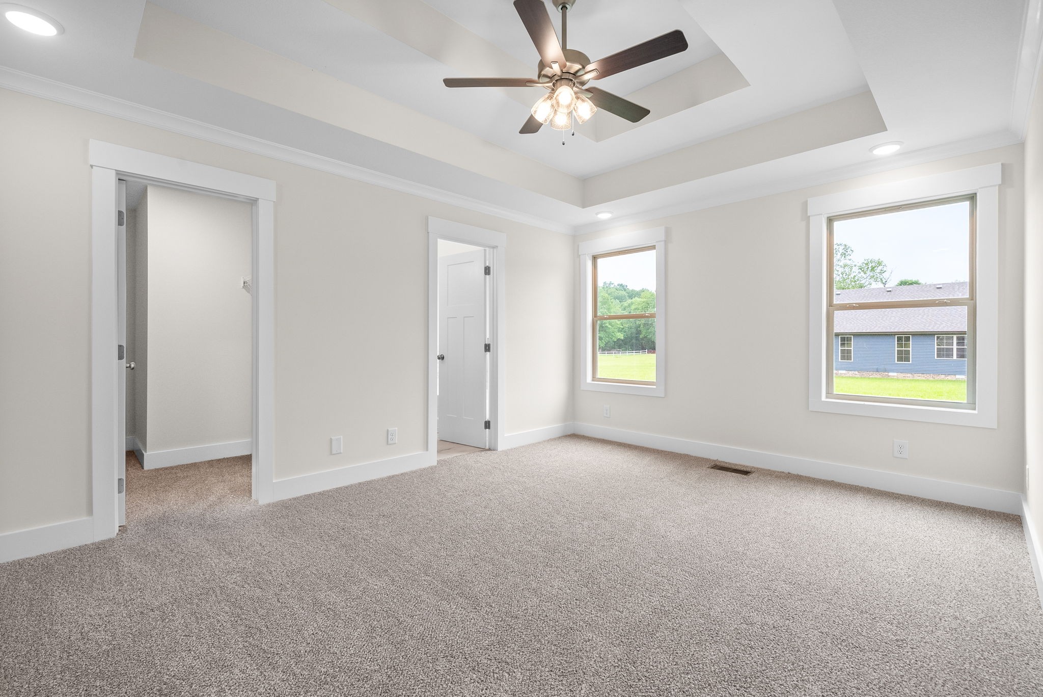 1928 Flats Road Cunningham, TN 37052 - Photo 22 of 49 a view of an empty room with window and chandelier fan