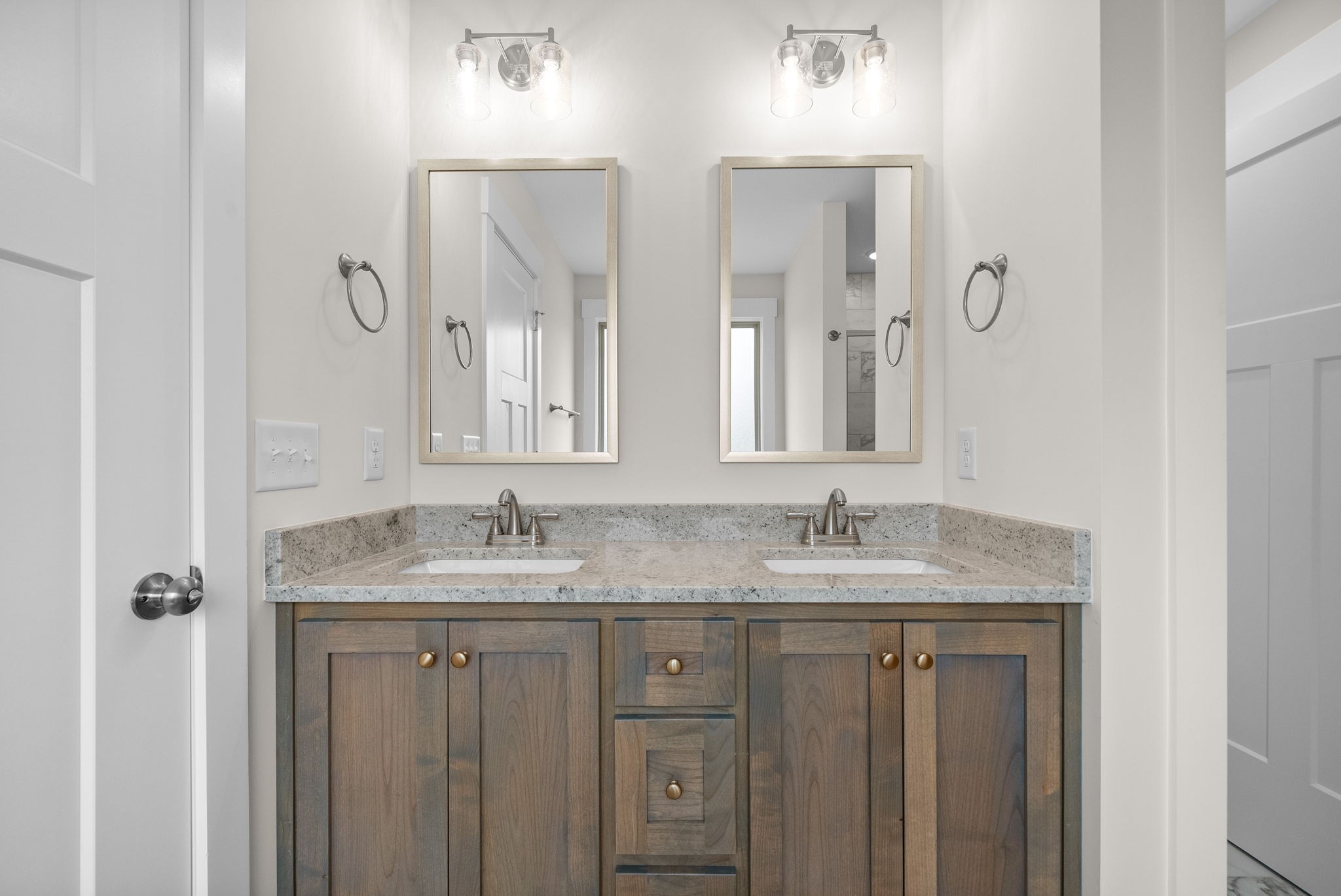 1928 Flats Road Cunningham, TN 37052 - Photo 27 of 49 a bathroom with a granite countertop sink and a mirror