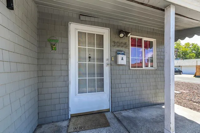 a view of front door of house