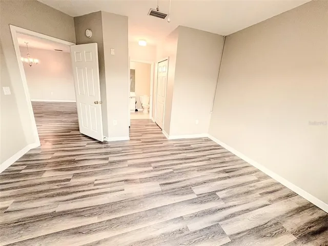 a view of small space with racks on the wall