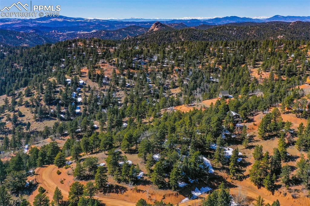 507 Horseshoe Drive Divide, CO 80814 - Photo 14 of 19 Bird's eye view with a mountain view and a view of trees