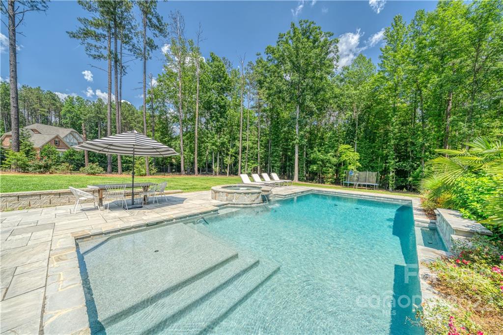 4026 Country Overlook Drive Fort Mill, SC 29715 - Photo 39 of 43 a view of a swimming pool with a table and chairs under an umbrella