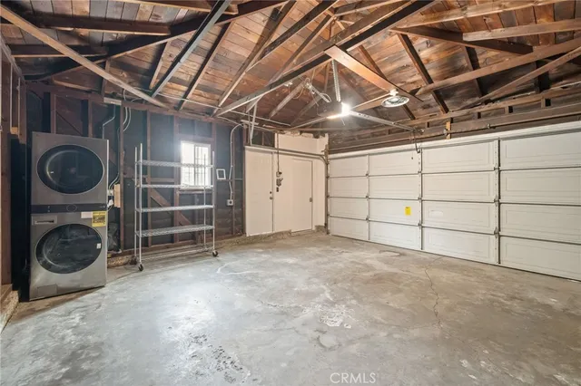 a view of a room with washing machine