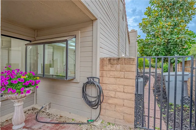 a view of a door and a window