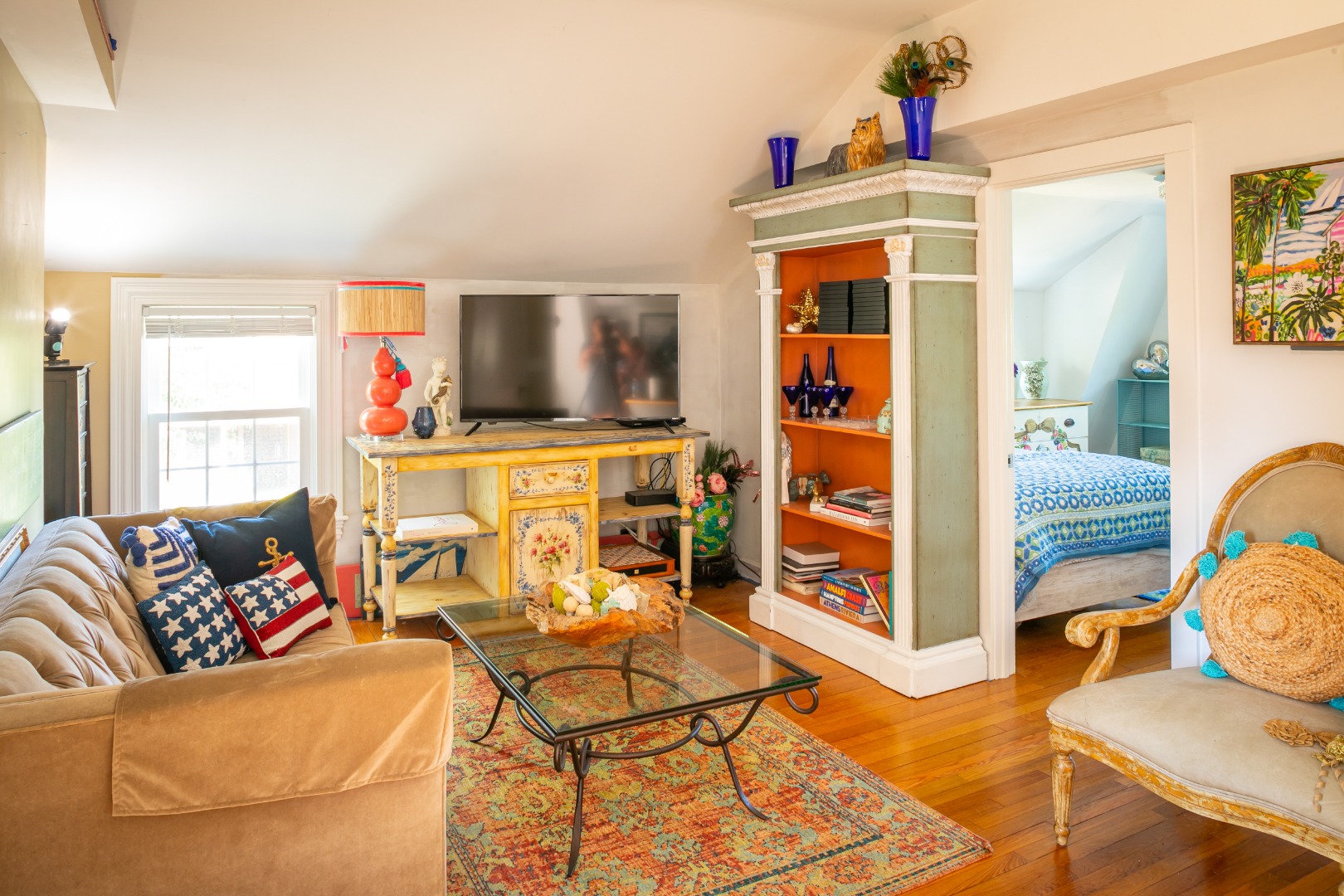 112 Spring Street Vineyard Haven, MA 02568 - Photo 6 of 25 a living room with furniture and a flat screen tv