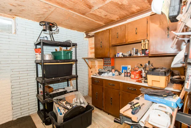 a view of storage and utility room