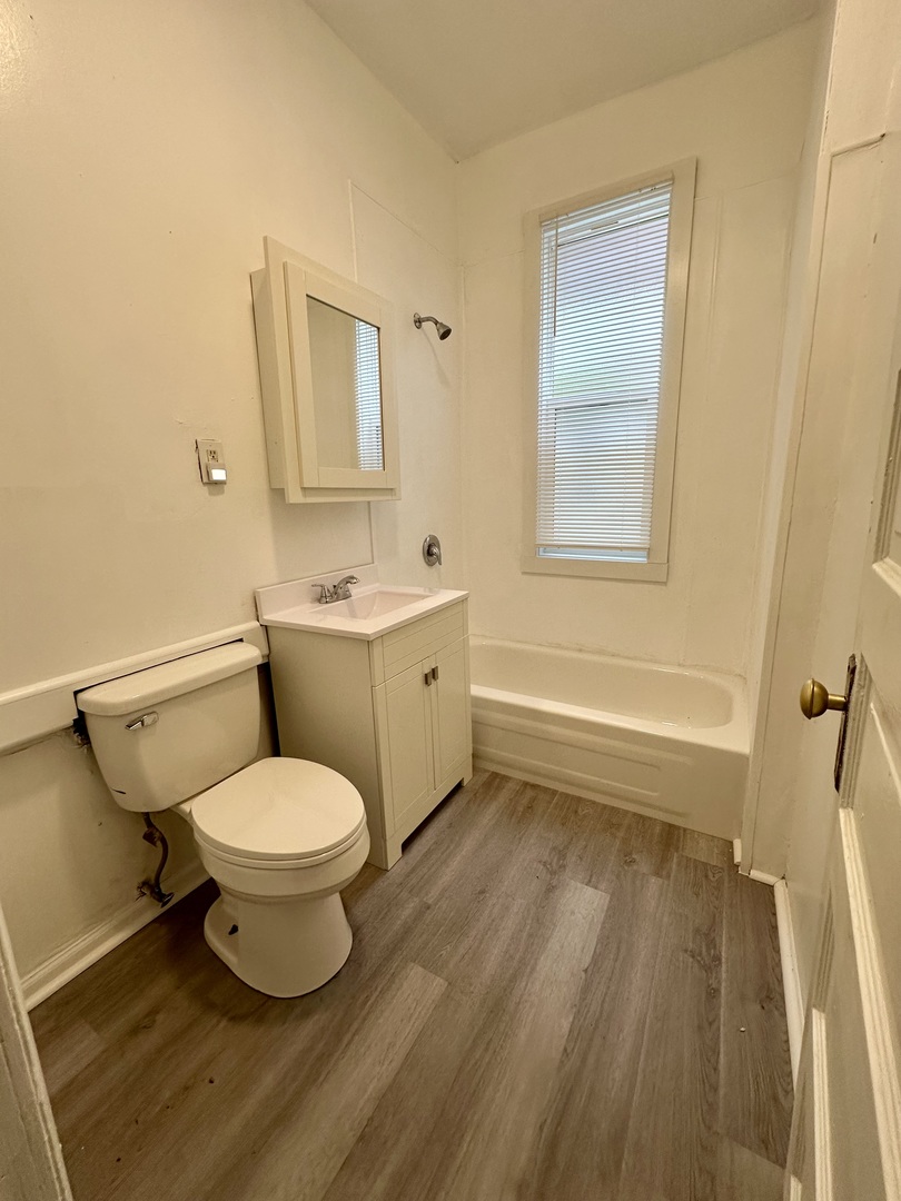 10749 South State Street Chicago, IL 60628 - Photo 13 of 31 a bathroom with a toilet a sink and mirror