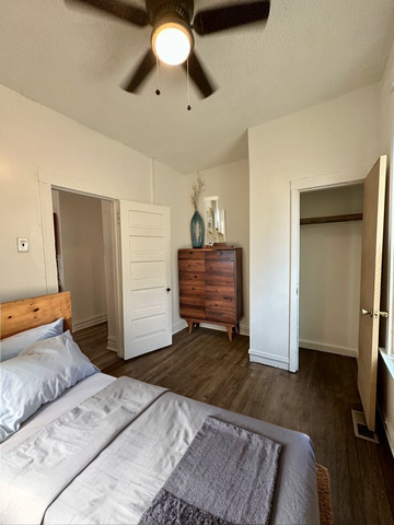 10749 South State Street Chicago, IL 60628 - Photo 9 of 31 a bedroom with a bed and a walk in closet