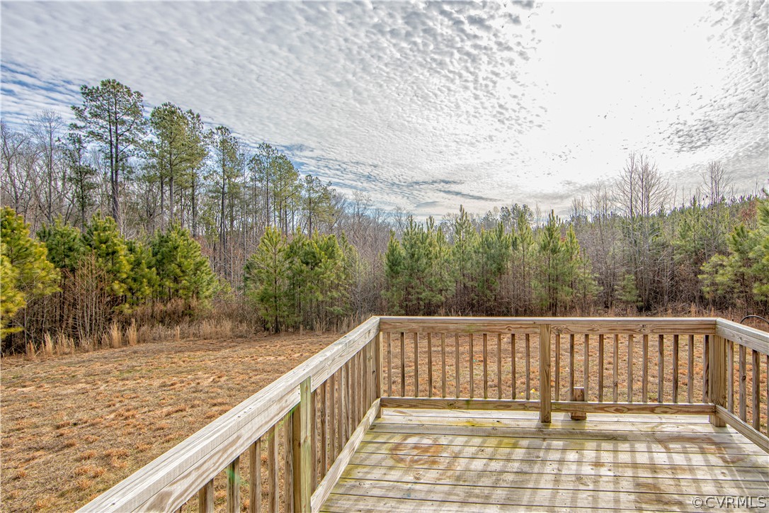 18951 Lundys Road Dinwiddie, VA 23841 - Photo 25 of 27 a view of a balcony with wooden fence and floor