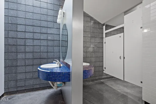 a view of a bathroom with a shower
