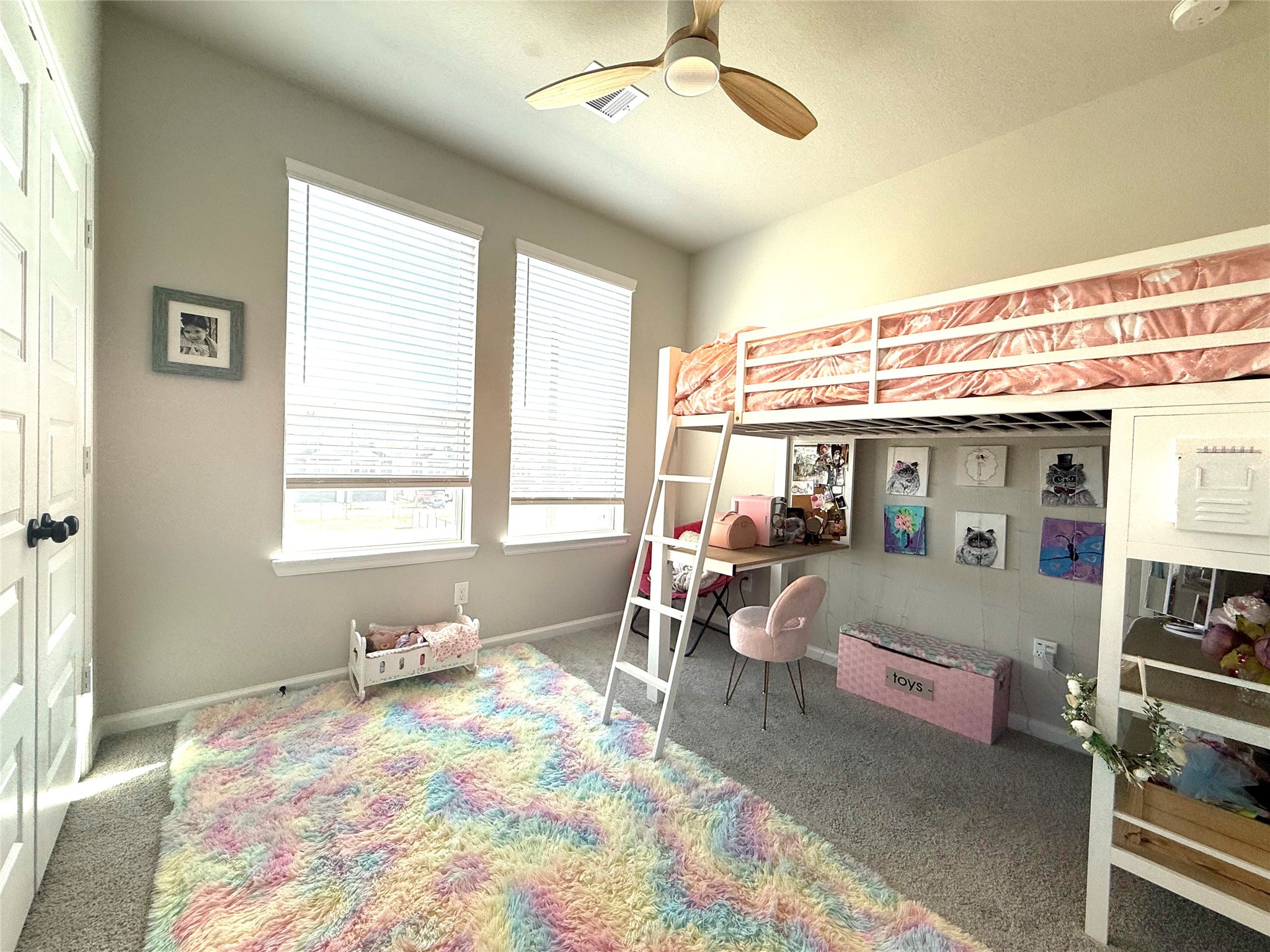 5614 Green Rise Lane Houston, TX 77091 - Photo 15 of 27 a bedroom with furniture and a large window