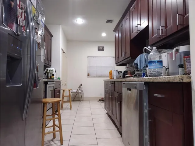 a kitchen with lots of counter top space