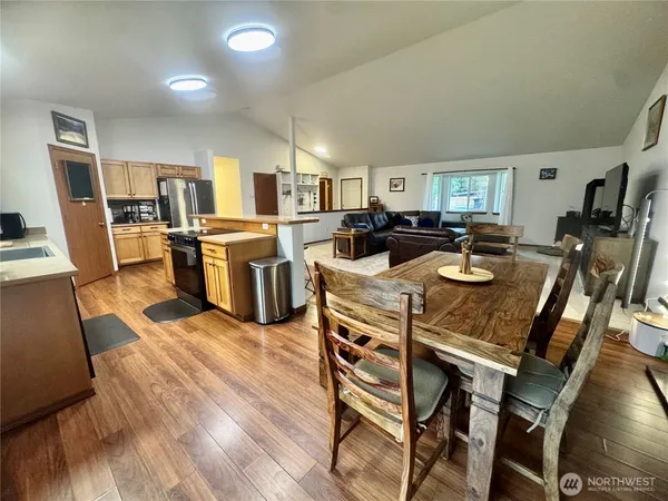 a living room with furniture