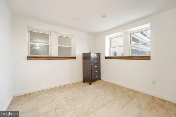 an empty room with closet