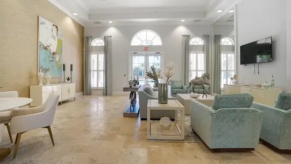 a view of a lake with a big yard