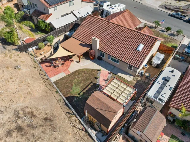 an aerial view of a house