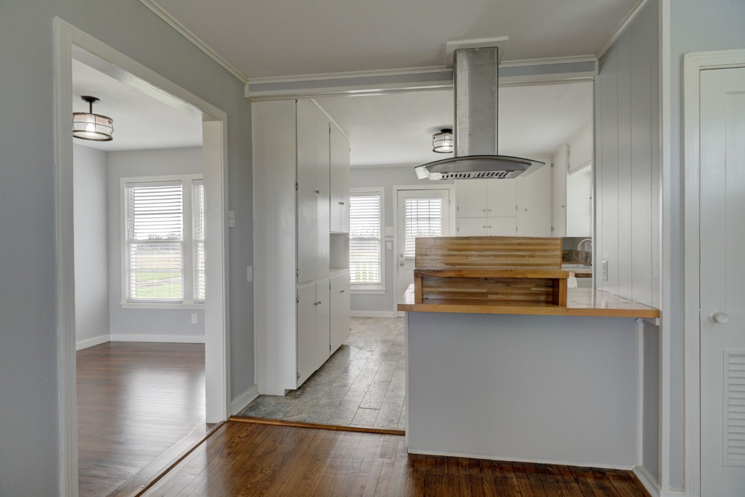 2940 Rabbs Prairie Road La Grange, TX 78945 - Photo 11 of 39 a view of kitchen with wooden floor and cabinets