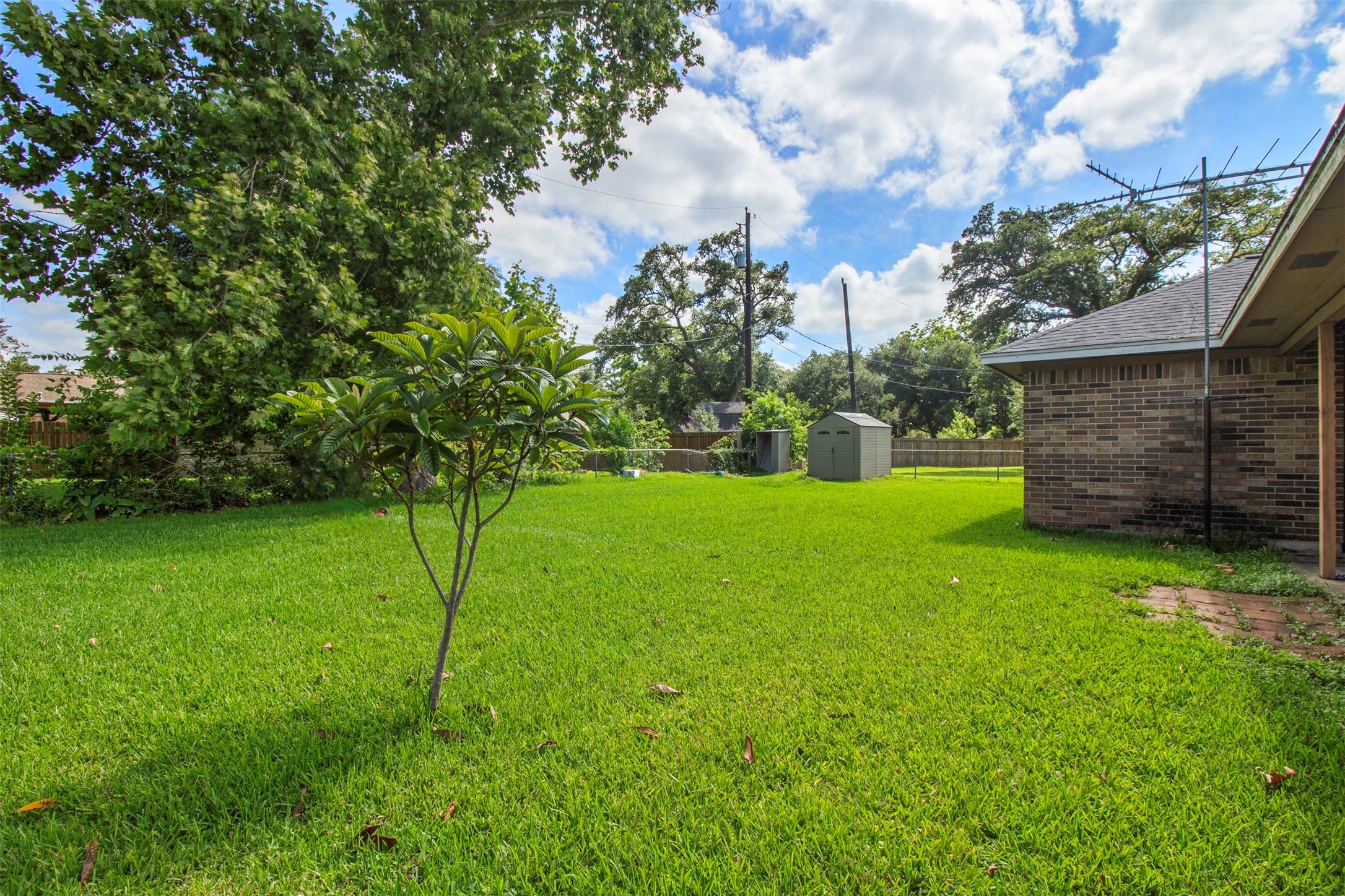 206 Stanford Road Lake Jackson, TX 77566 - Photo 22 of 26 a view of a backyard with a garden