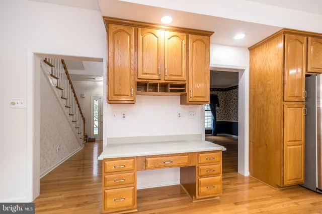 a view of entryway with wooden floor