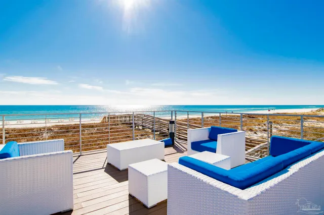 a view of a balcony with city view