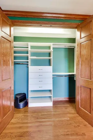 a view of a room with storage