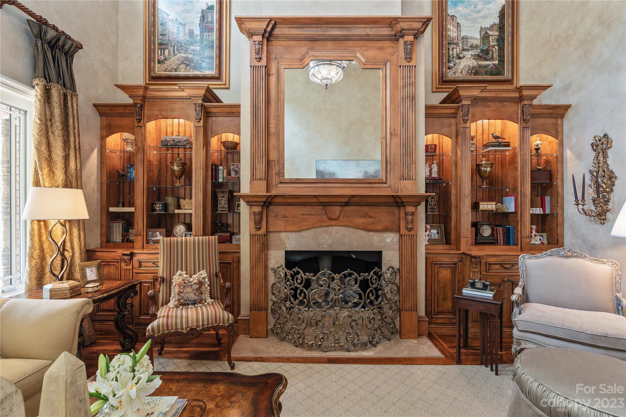1007 Eirlys Lane Matthews, NC 28104 - Photo 15 of 48 a living room with furniture and a fireplace