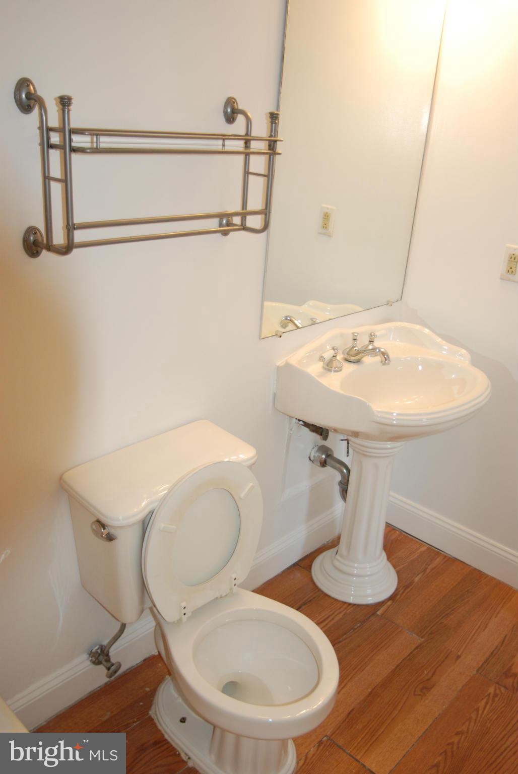 316 F Street Northeast, Unit 1 Washington, DC 20002 - Photo 11 of 18 a bathroom with a sink a toilet and mirror