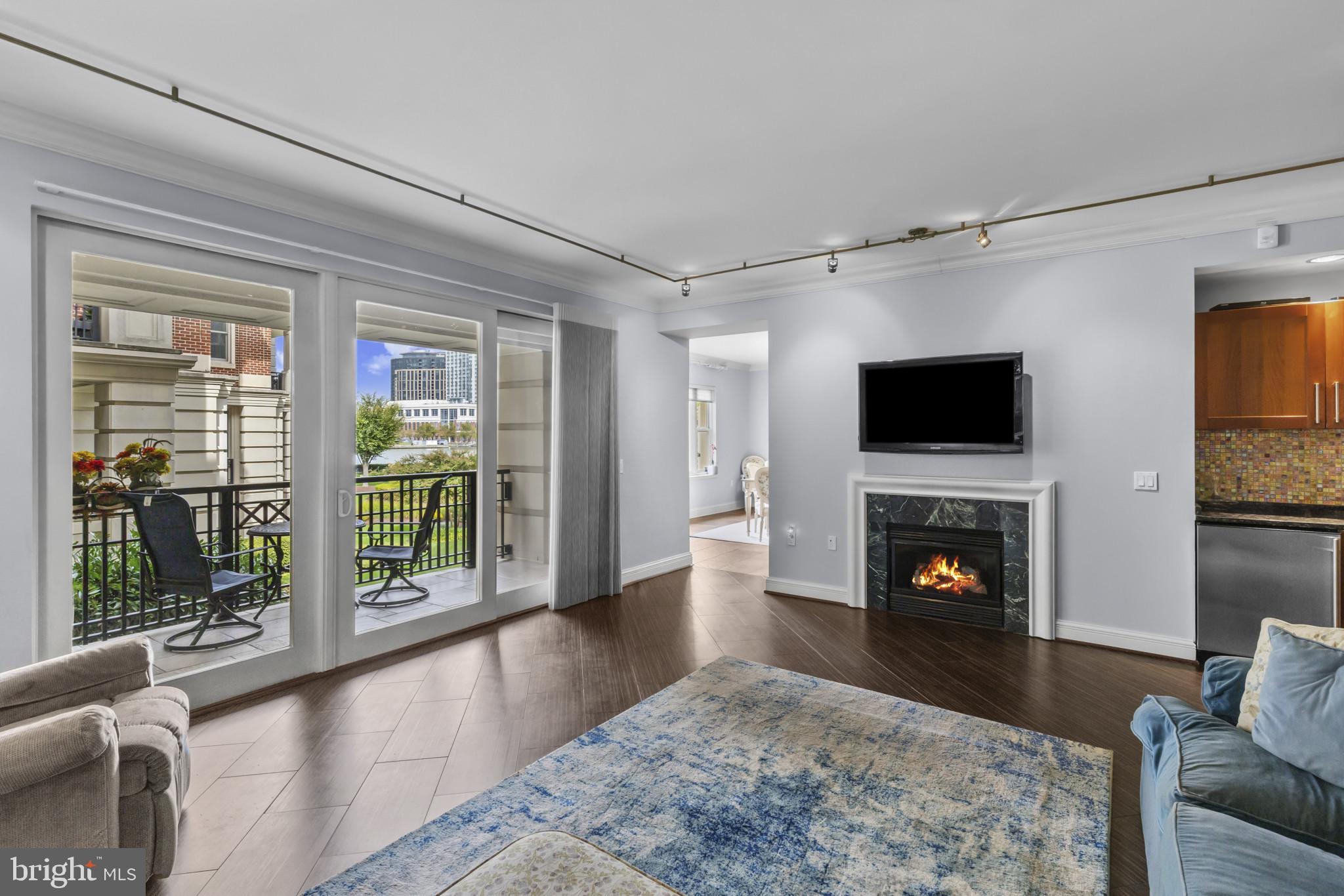 801 Key Highway, Unit 251 Baltimore, MD 21230 - Photo 21 of 57 a living room with furniture and a fireplace or television